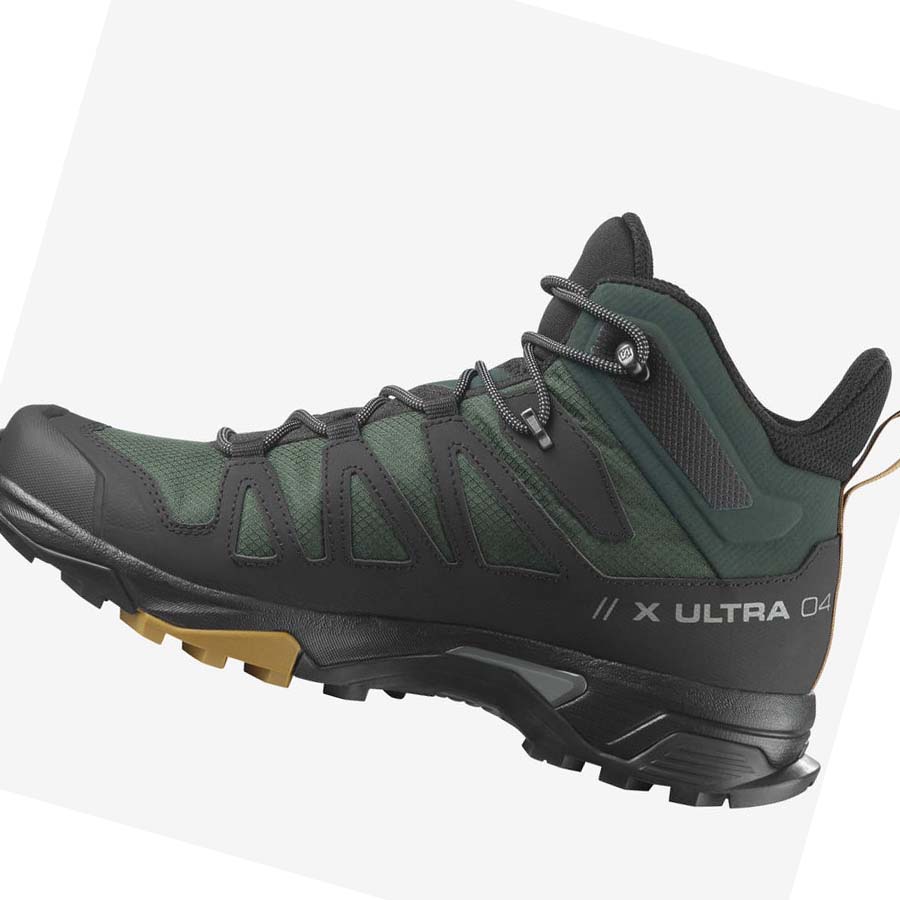 Salomon X ULTRA 4 MID GORE-TEX Erkek Yürüyüş Ayakkabısı Yeşil Siyah | TR 3542TCE